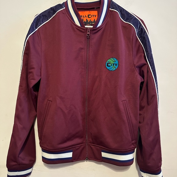 Just Don Other - Just Don All City Varsity Jacket Unisex Small Burgundy Bomber